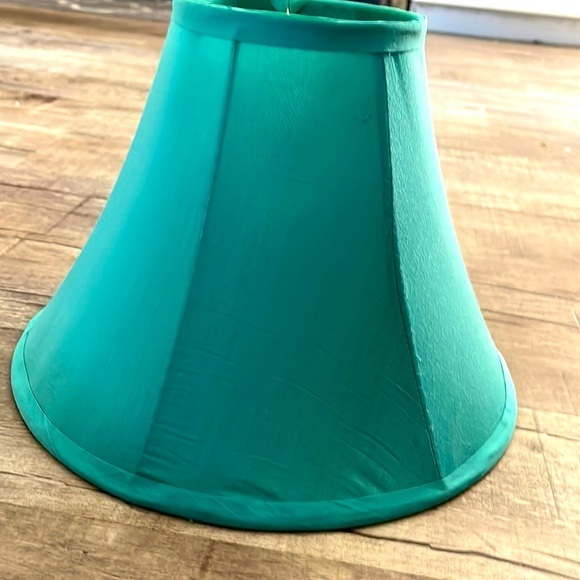 Accents Vintage Silkshantung Fabric Bell Shape Lamp Shade Teal
